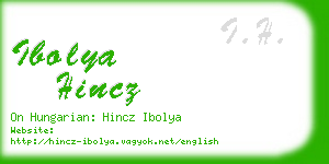 ibolya hincz business card